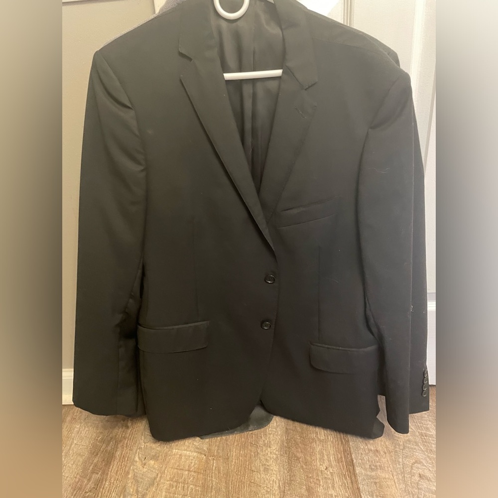 Black suit jacket. DKNY.